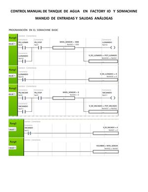 Llenar Y Vaciar Tanque Manualmente Entradas Análogas Factory Io Somachine