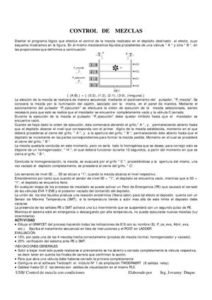 Plc Proyecto Control De La Mezcla Condiciones Grafcet Plc