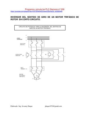 Plc Siemens S7 200 Inversor Del Sentido De Giro S7200