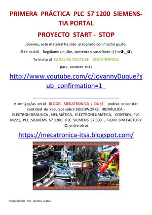 Plc Siemens S7 1200 Primera Práctica Plc S7 1200 Siemens Tia Portal