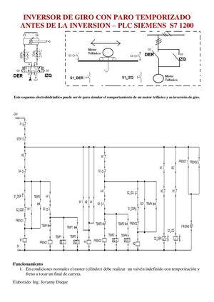 Plc Siemens S7 1200 Inversor De Giro Con Paro Temporizado Antes De La Inversion