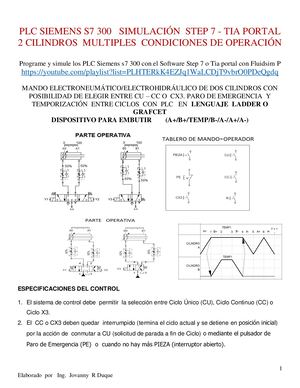 Plc Siemens S7 300 Simulación Step 7 Tia Portal 2 Cilindros Multiples Condiciones De Operación En Estación Pick And Place