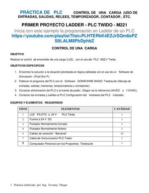 Primer Proyecto Plc Ladder Control De Una Carga