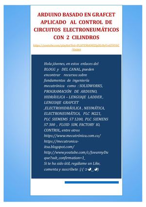 Arduino Basado En Grafcet Aplicado Al Control De Circuitos Electroneumáticos Con 2 Cilindros