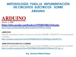 Metodología Para La Implementación De Circuitos Eléctricos Sobre Arduino