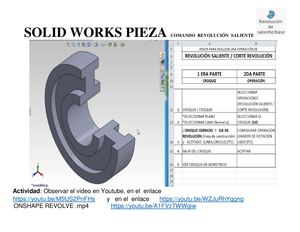 Pieza Solid Works Revolucion Saliente Y Corte