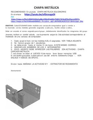Chapa Metálica Solidworks