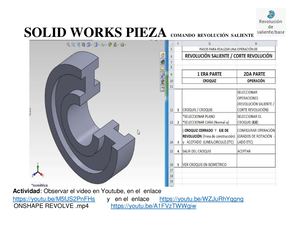Solid Works Pieza Comando Revolución Saliente