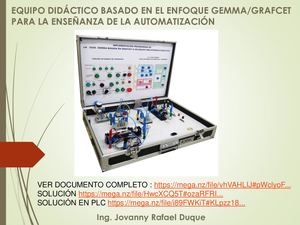 Equipo Didáctico Basado En El Enfoque Gemma Grafcet Para La Enseñanza De La Automatización