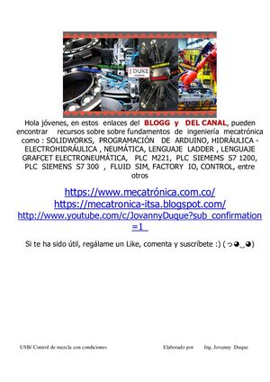 Grafcet Plc Proyecto Control De La Mezcla Actividad