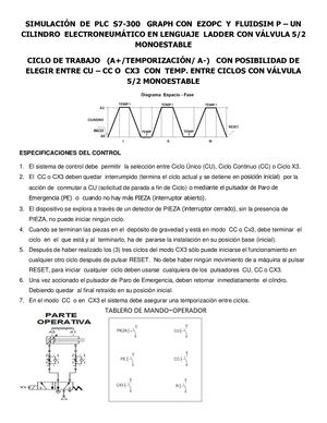 Simulación De Plc S7 300 Graph Con Ezopc Y Fluidsim P Un Cilindro Electroneumático En Lenguaje Ladder Con Válvula 52 Monoestable