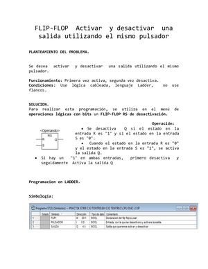 Flip Flop Activar Y Desactivar Una Salida