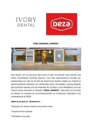 DEZA SONRÍE! OFERTA EN IVORY DENTAL