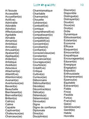 Liste De Qualites