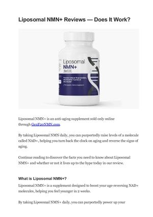 Liposomal NMN+ Review