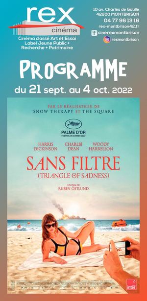 Programme du cinéma Rex de Montbrison  du  21 09 Au 04 10 22