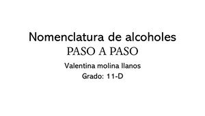 Nomenclatura De Alcoholes