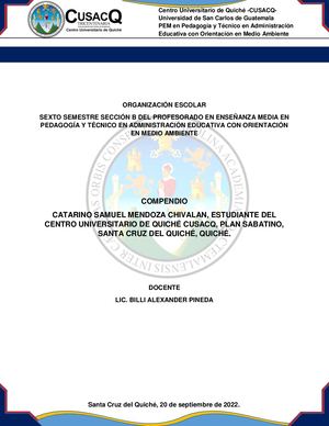 Trabajo De Calaméo Organización Escolar