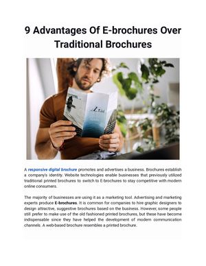 9 Advantages Of E Brochures Over Traditional Brochures