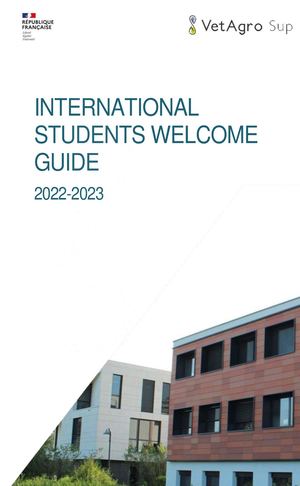 Guide d'accueil des étudiants internationaux de VetAgro Sup