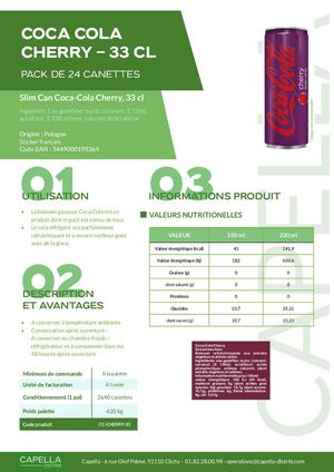 Fiche Technique Coca Cola Cherry