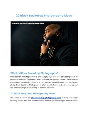 20 Black Backdrop Photography Ideas