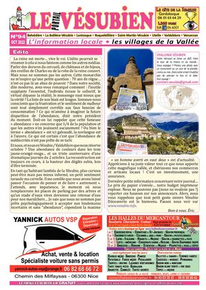 OCTOBRE 2022 - LE portail VESUBIEN n°94. Journal gratuit de la Vésubie & Valdeblore - 06450 - Alpes Maritimes