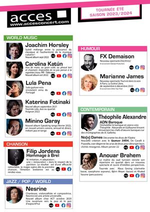 Acces Concert Tournées 2023 2024