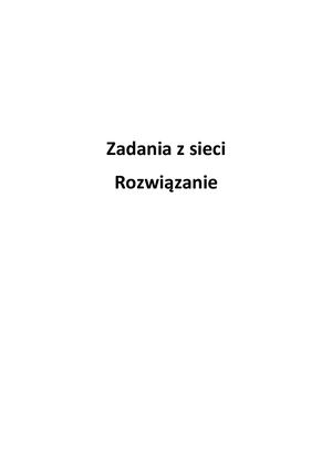 Zadania Z Sieci Rozwiązania