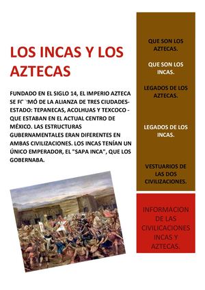 Civilización Inca y Azteca