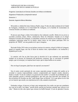 Mi Nombre Es Adrián De Jesús Cabarcas Puello