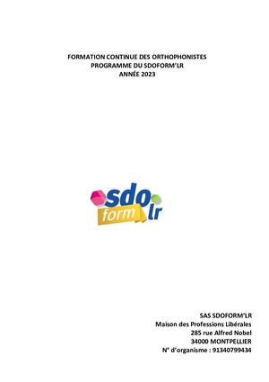 Livret Sdoform 2023