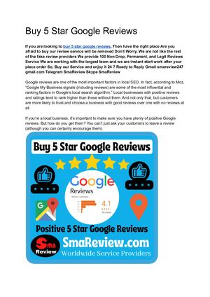 Buy 5 Star Google Reviews