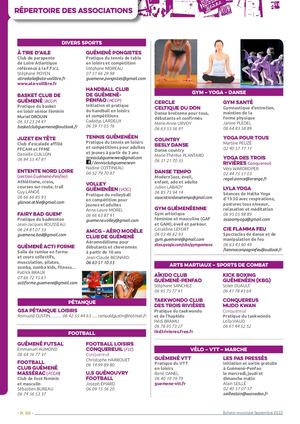 Répertoire des associations Guémené Penfao Septembre 2022