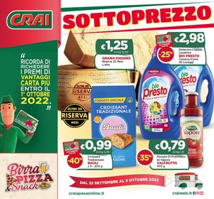 Volantino Crai Sardegna dal 22 settembre al 5 ottobre