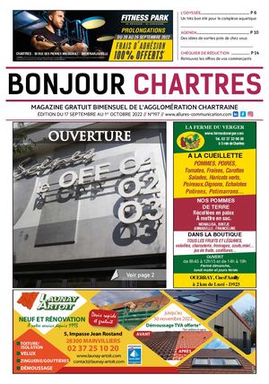 BONJOUR CHARTRES N°197 - edition du 17 au 30 septembre 2022