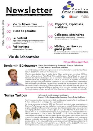 NEWSLETTER, septembre 2022 #125