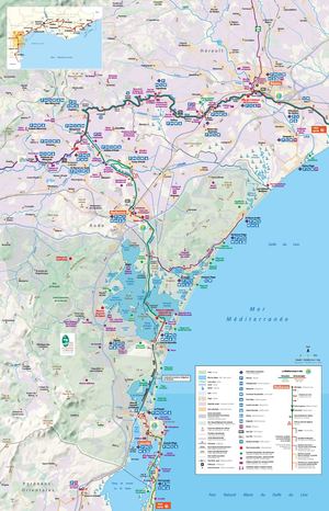 Carte Euro vélo 8 - La Méditerranée à vélo