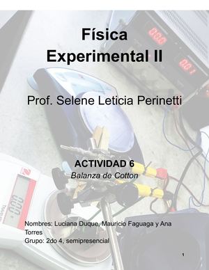 Duque, Faguaga Y Torres Actividad 6 Física Experimental Ii
