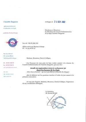 00- Convocation CA Du 29 Septembre 2022