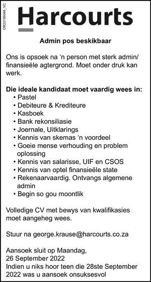 Vakante Betrekking: Admin