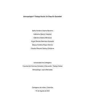 Antropolog Ã_a Y Trabajo Social