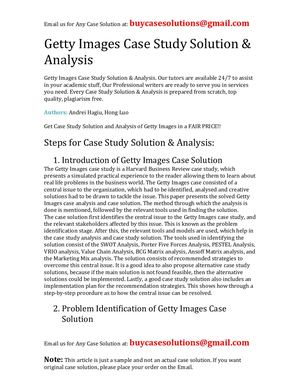 Getty Images Case Study Solution Analysis