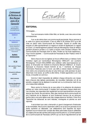 Bulletin N°52 RENTREE AVENT 2022