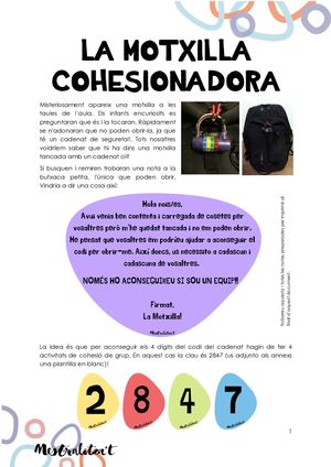 La Motxilla Cohesionadora