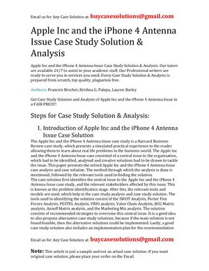 Apple Inc And The I Phone 4 Antenna Issue Case Study Solution Analysis
