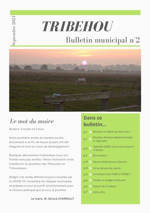 Bulletin Municipal N°2 commune de Tribehou
