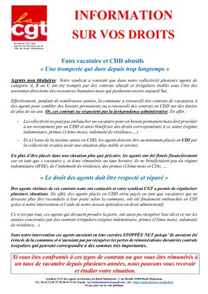 Tract Faux Vacataires Et Cdd Abusifs