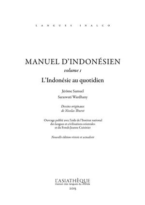 Extrait de Manuel d'indonésien, volume 1 (Livre + audio)