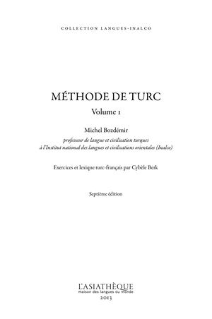 Extrait de Méthode de turc , volume 1 (Livre + CD mp3)